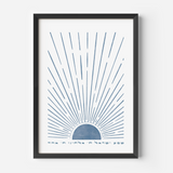 Hebrew Shema and Modeh Ani Sunrise & Sunset Wall Art Prints Set (2)