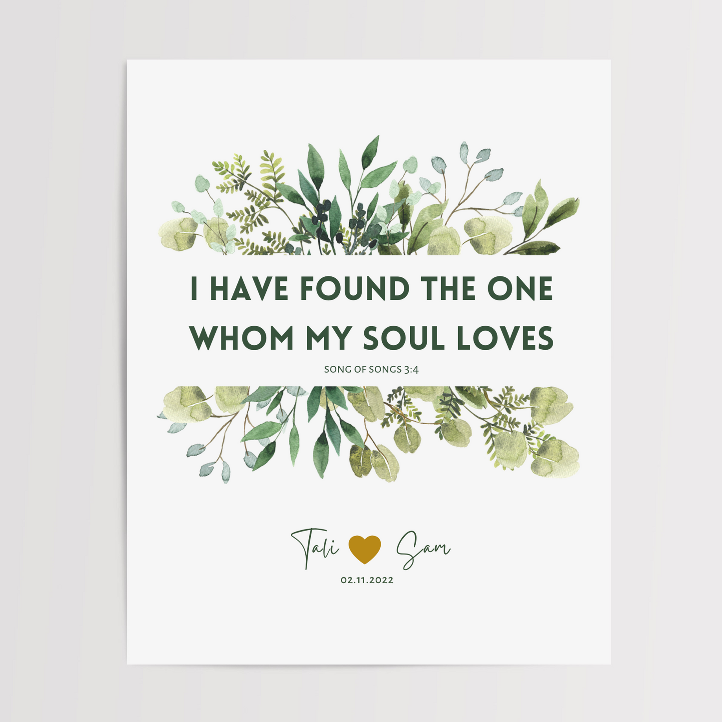 Personalized Wedding Gift - Song of Solomon 3:4