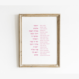The Verse Birkat HaBanot - Blessing of the Children Prayer - Daughter Birkat HaBanim Blessing of the Children Daughter | Nursery Decor Gift