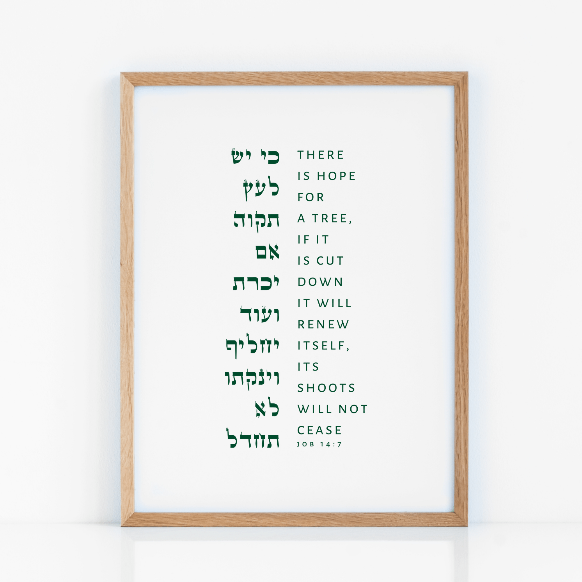 The Verse Job 14:7 - Oversized print 11x17 Job 14:7 | Bible Verse Wall Art Print | Poster Print