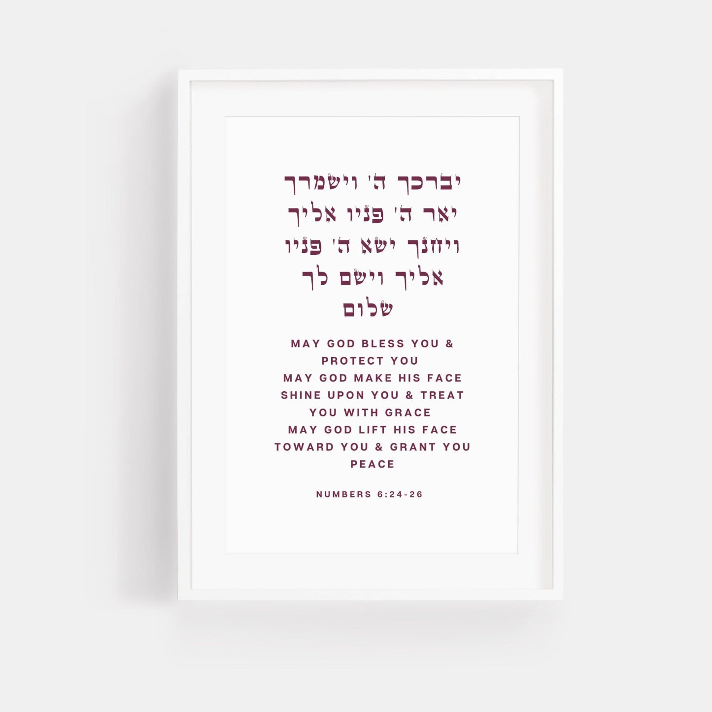 The Verse Numbers 6:24-26 Priestly Blessing - Large Print 11x17