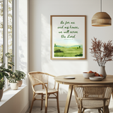 Joshua 24:15 - As for Me and My House, Watercolor Wall Art Print