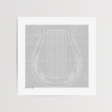 Entire Book of Psalms Art Print (Microtext Tehillim) - Harp