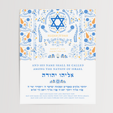 Personalized Hebrew Naming Certificate – Priestly Blessing for Boys