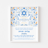 Personalized Hebrew Naming Certificate – Priestly Blessing for Boys