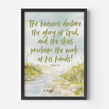 Psalm 19:1 - The Heavens Declare the Glory of God, Watercolor Wall Art Print