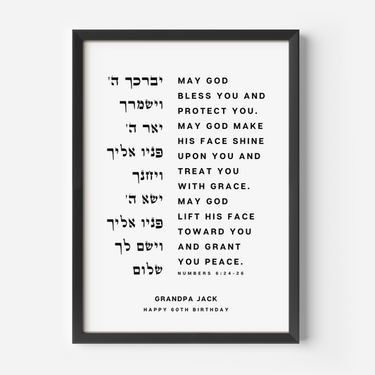 Aaronic Blessing Wall Art Print - Numbers 6:24-26