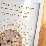 Hashiveinu Hebrew Wall Art – Lamentations 5:21 Western Wall Kotel Print