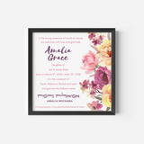 Personalized Hebrew Naming Certificate – Floral Hebrew Name Art for Girls