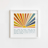 Jeremiah 29:11 - Retro Boho Sun Art Print