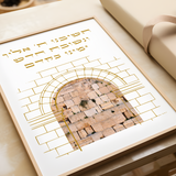 Hashiveinu Hebrew Wall Art – Lamentations 5:21 Western Wall Kotel Print