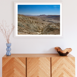 Ramon Crater Israel Landscape Print | Negev Desert Wall Art | Israel Nature Photography | Modern Travel Decor | Neutral Earth Tone Wall Art