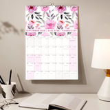 Jewish Wall Calendar 2026-2027 (5786/5787) with Jewish & US Holidays - Floral Edition