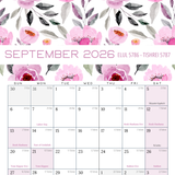2026 (Jan-Dec) Jewish Wall Calendar with Jewish & US Holidays - Floral Edition