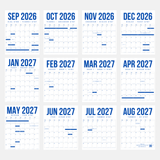 Minimal Jewish Calendar 2026–2027 | Hebrew & English Wall Calendar (5786–5787)