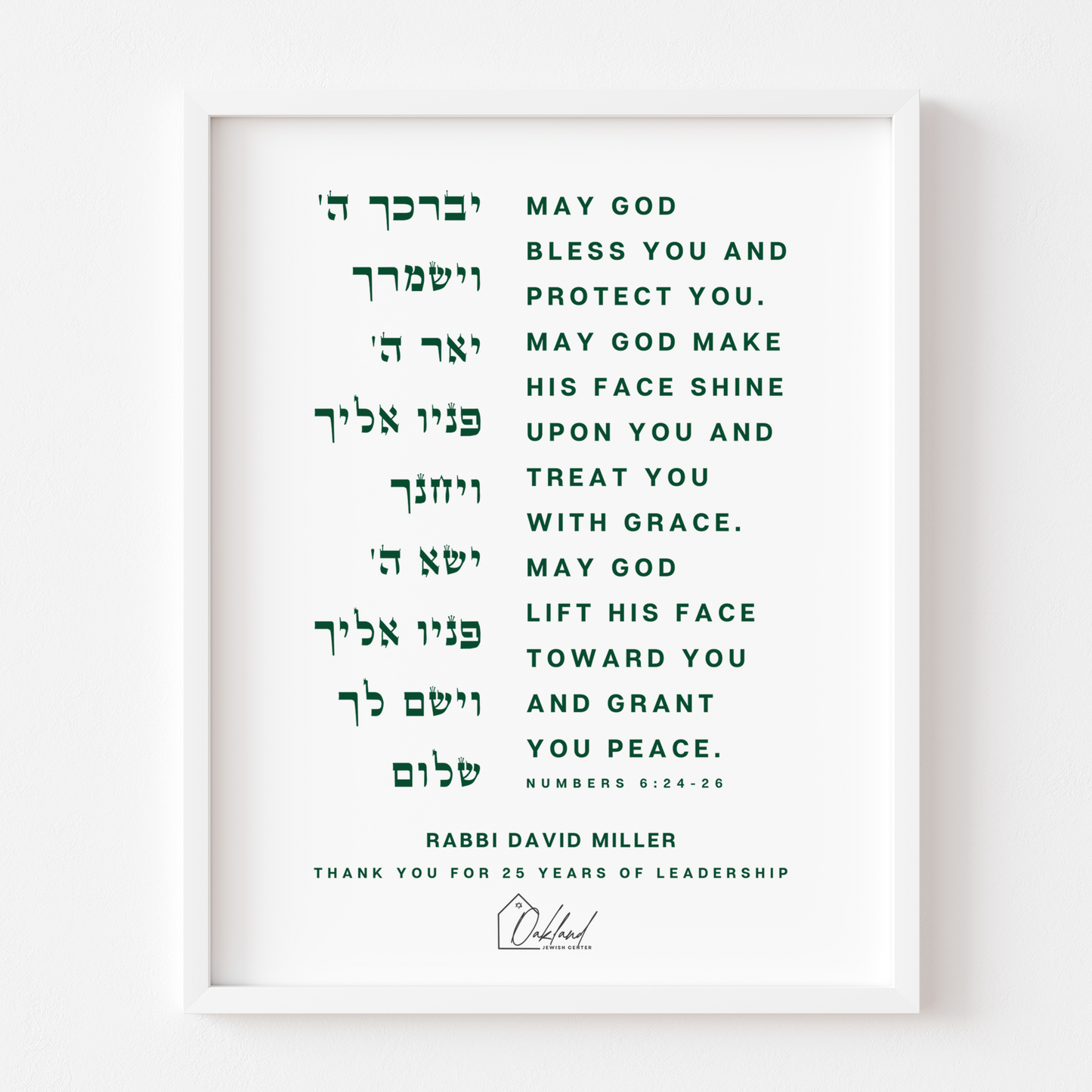 Aaronic Blessing Wall Art Print - Numbers 6:24-26