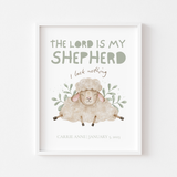 Psalm 23 - Personalized The Lord is My Shepherd Nursery Print, Baby Lamb
