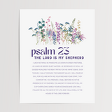 Psalm 23 Wall Art - The Lord is My Shepherd, Wildflower Print
