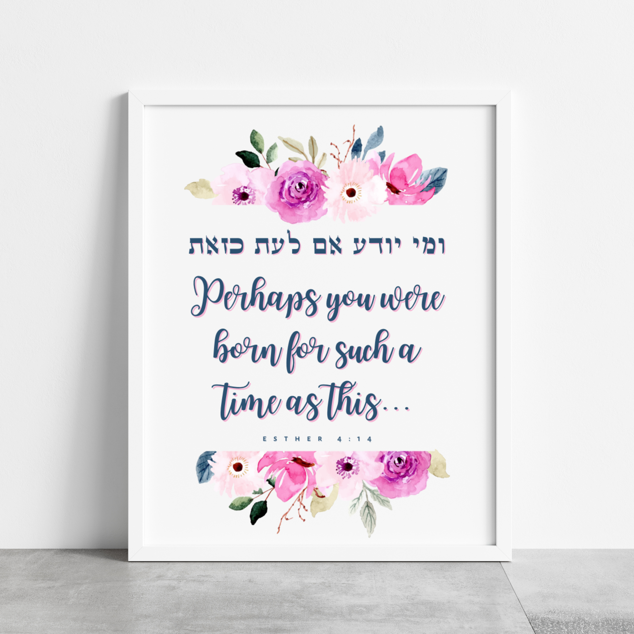 Esther 4:14 Floral Art Print