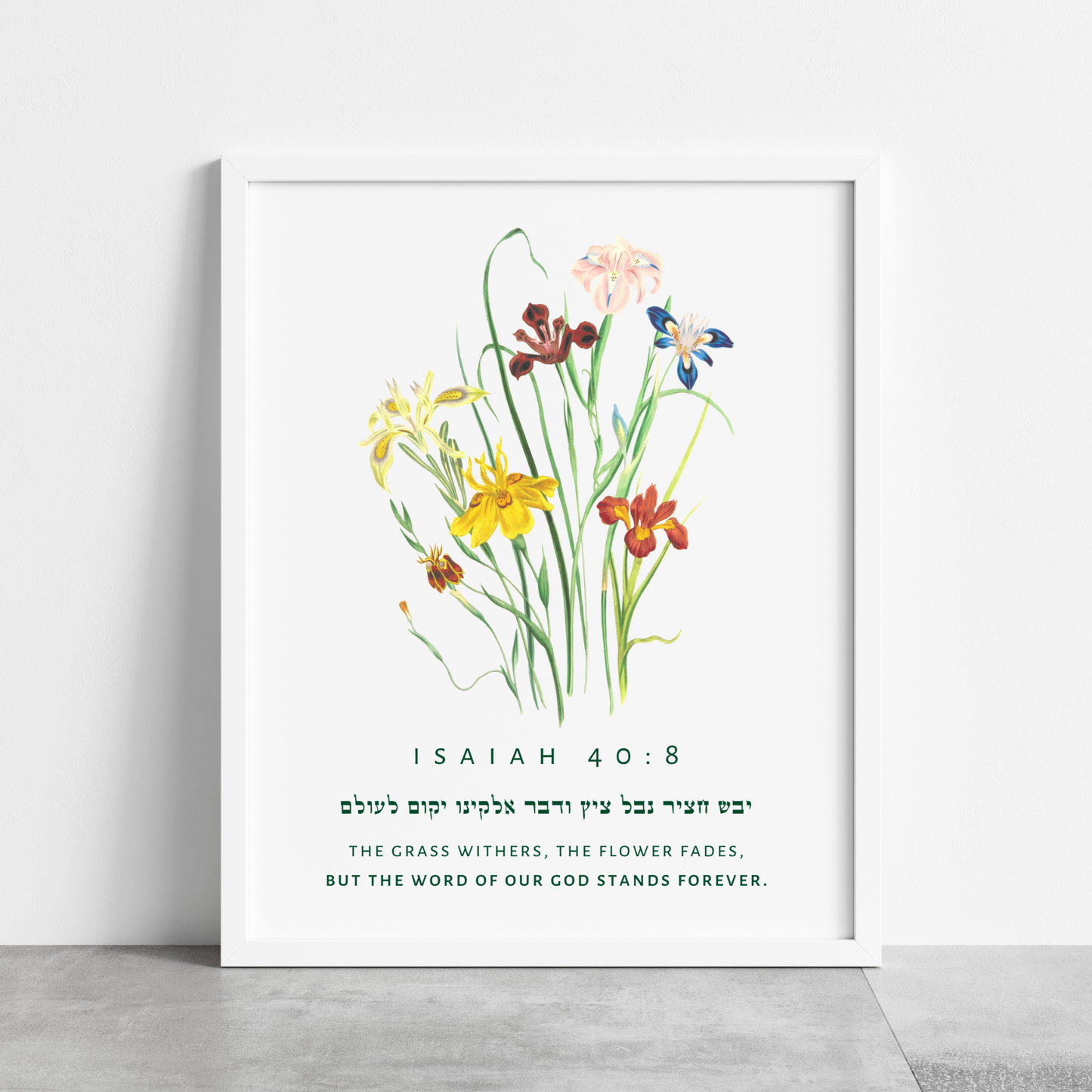 Isaiah 40:8 Floral Art Print