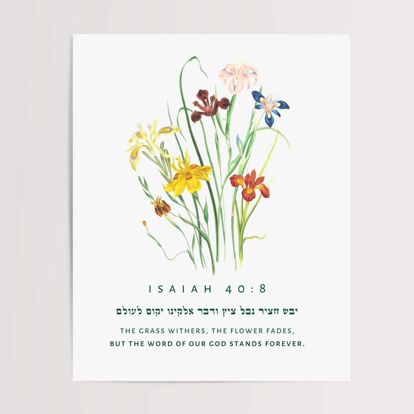 Isaiah 40:8 Floral Art Print