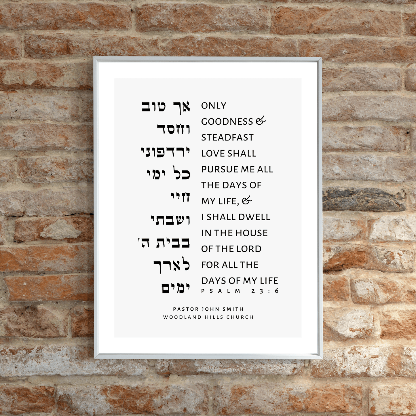 Gelato Pastor Appreciation Gift - Psalm 23:6 Gift for Pastor Appreciation Present | Personalized Religious Art 