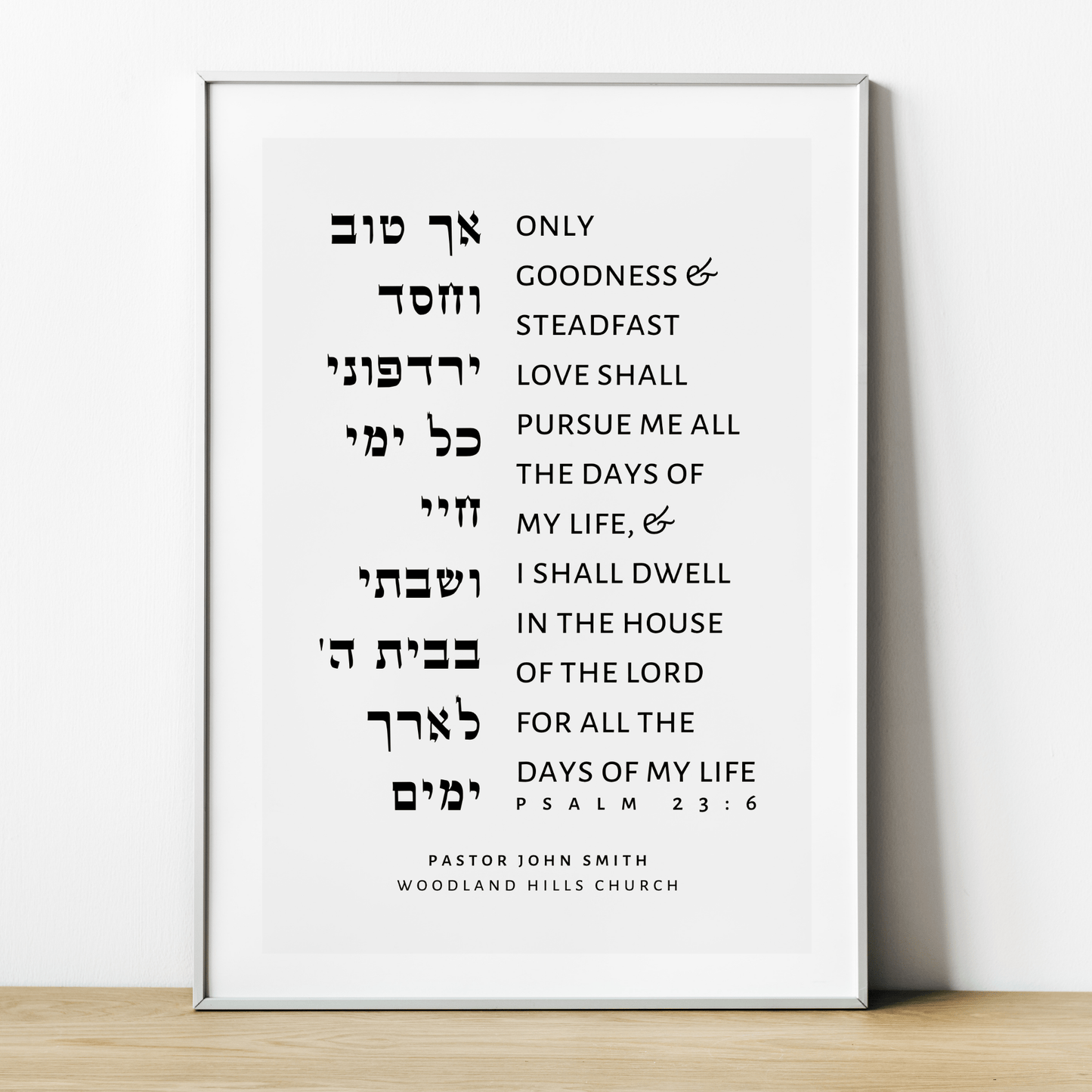 Gelato Pastor Appreciation Gift - Psalm 23:6 Gift for Pastor Appreciation Present | Personalized Religious Art 