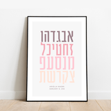 The Verse Aleph Bet #5 Hebrew Alphabet Artwork | Personalized Jewish Gift for Kids Brit Gifts