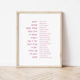 The Verse Birkat HaBanot - Blessing of the Children Prayer - Daughter Birkat HaBanim Blessing of the Children Daughter | Nursery Decor Gift