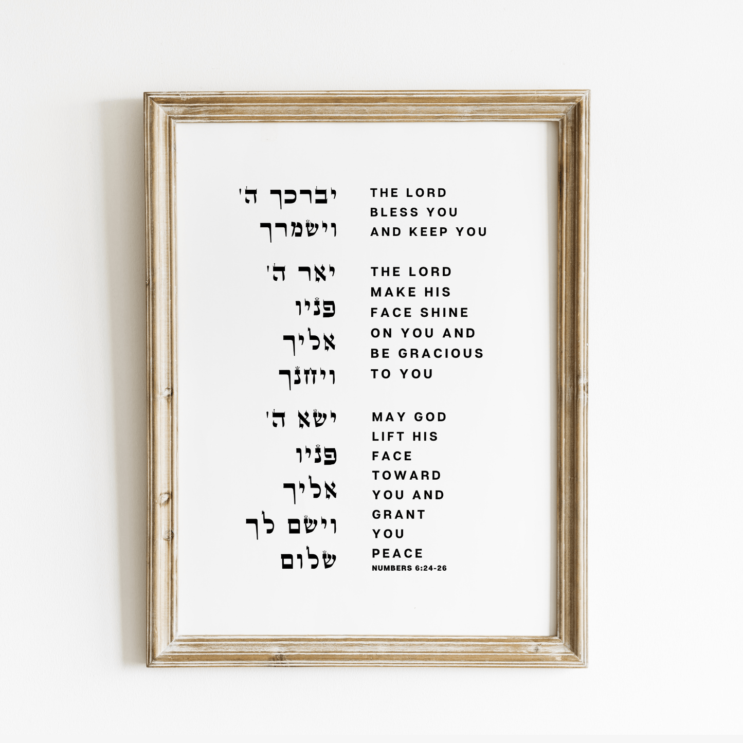 The Verse Priestly Blessing - The Lord Bless You and Keep You Priestly Blessing The Lord Bless You and Keep You Bible Verse Wall Art