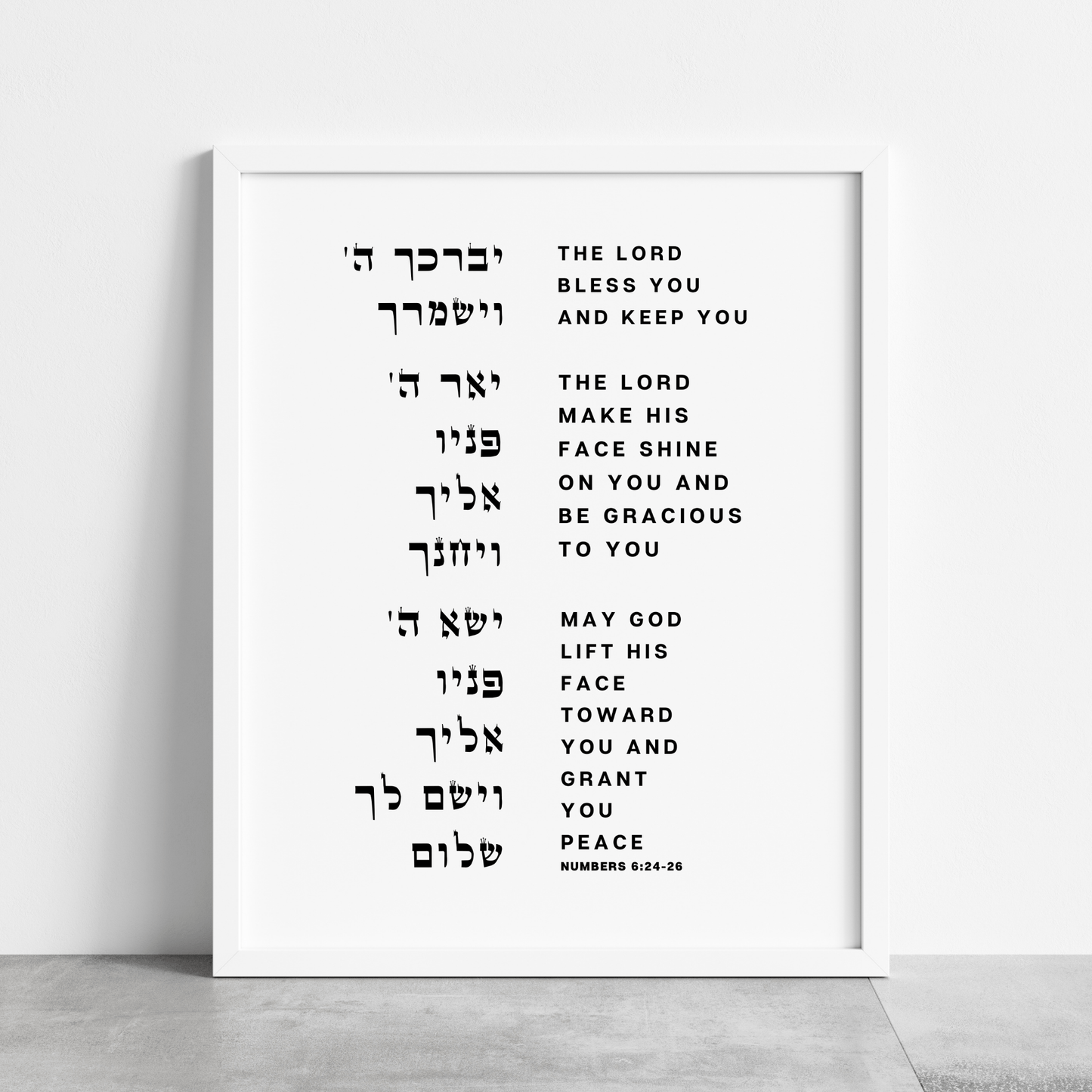 The Verse Priestly Blessing - The Lord Bless You and Keep You Priestly Blessing The Lord Bless You and Keep You Bible Verse Wall Art